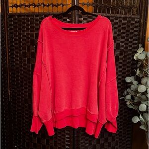 Free People Camden Sweatshirt -Red Size Medium